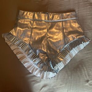 Silver Metallic hot shorts